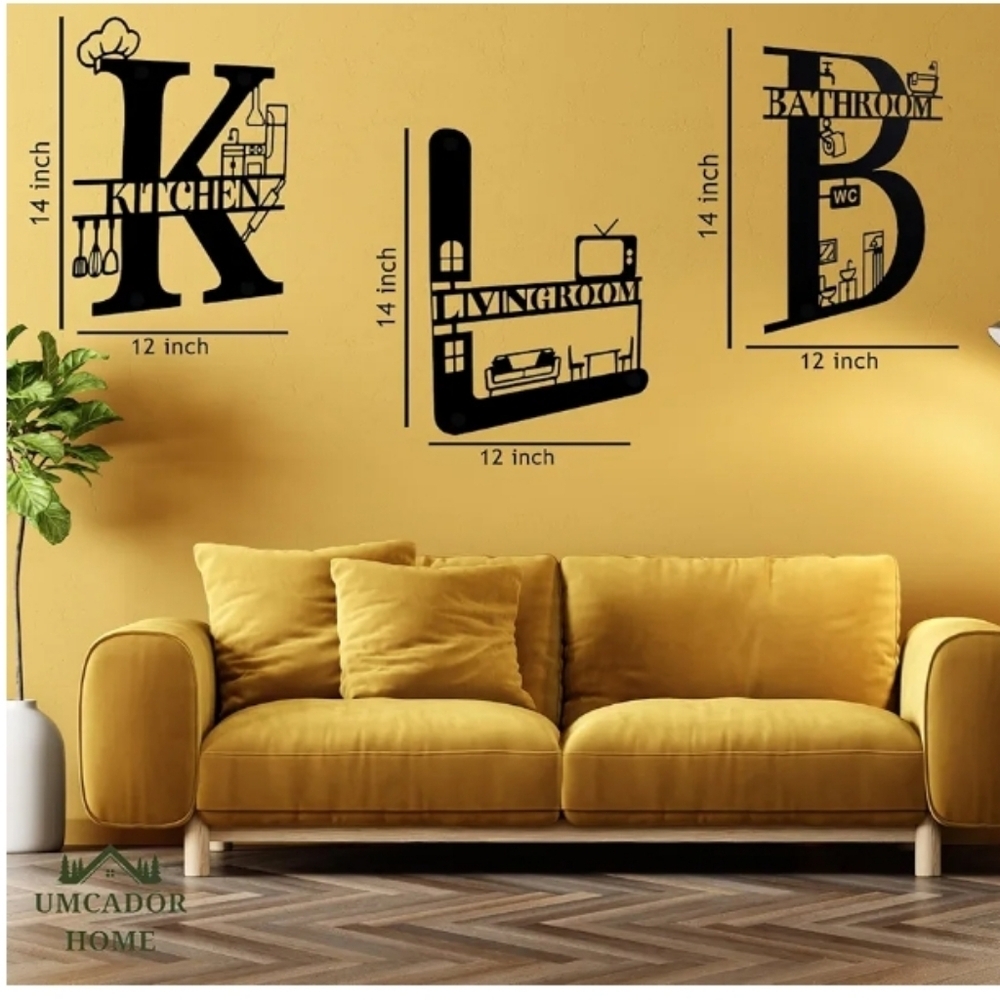3Pcs Metal Wall Decor